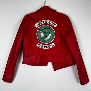 Riverdale South Side Serpents Jacket Red Small Crop Length Moto